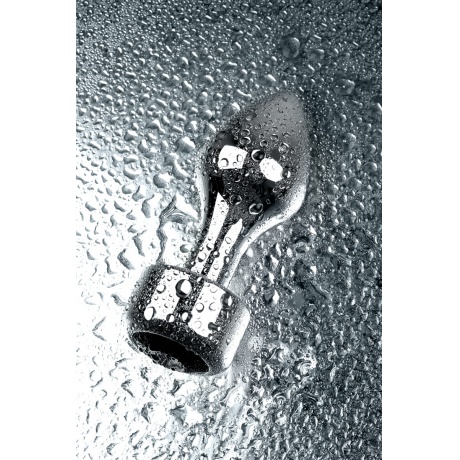 Анальная втулка Metal by TOYFA, металл, серебристая, с кристаллом цвета турмалин, 10,8 см, ? 4 см, 1 - фото 9