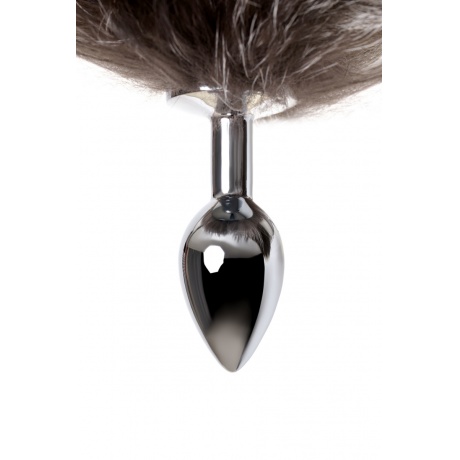 Анальная втулка Metal by TOYFA хвостом черно-бурой лисы, металл, серебристый, 45 см, ? 3,3 см - фото 8