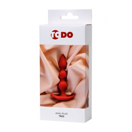 Анальная втулка ToDo by Toyfa Trio, силикон, красная, 16 см, ? 3,3 см - фото 4