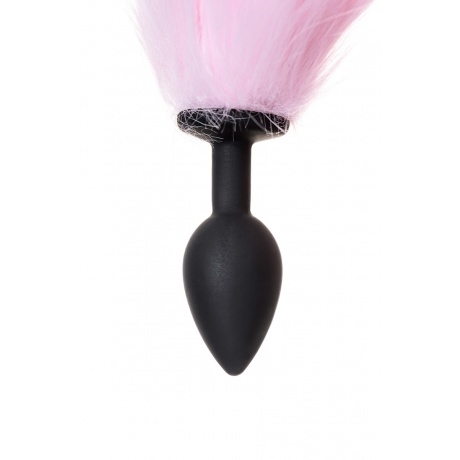 Анальная втулка с бело-розовым хвостом POPO Pleasure by TOYFA, S, силикон, черная, 45 см, ? 2,7 см - фото 8