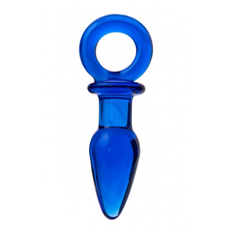 Анальная втулка Sexus Glass, стекло, синяя, 14 см, ? 3,5 см - фото 2