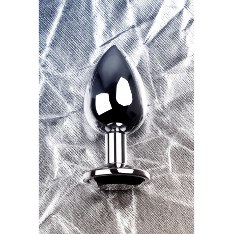 Анальная втулка Metal by TOYFA, металл, серебристая, с кристаллом цвета турмалин, 9,2 см, ? 4 см, 42 - фото 8
