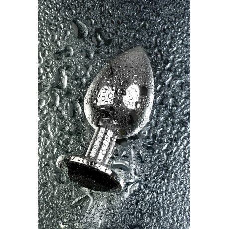 Анальная втулка Metal by TOYFA, металл, серебристая, с кристаллом цвета турмалин, 9,2 см, ? 4 см, 42 - фото 9