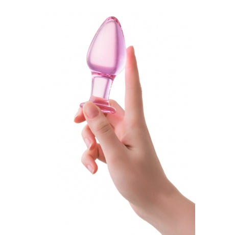 Анальная втулка Sexus Glass, стекло, розовая, 10 см, ? 4 см - фото 5