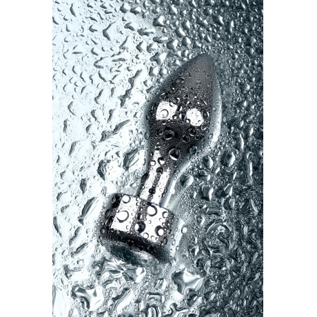 Анальная втулка Metal by TOYFA, металл, серебристая, с кристаллом цвета алмаз, 9,5 см, ? 3,5 см, 130 - фото 9