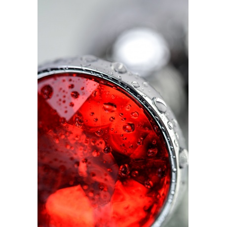 Анальная втулка Metal by TOYFA, металл, серебристая, с кристаллом цвета рубин, 7,1 см, ? 2,7 см, 150 - фото 7