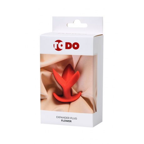 Расширяющая анальная втулка ToDo by Toyfa Flower, силикон, красная, 9 см, ? 6 см - фото 5