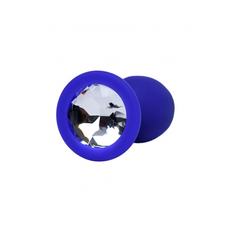Анальная втулка ToDo by Toyfa Brilliant, силикон, синяя, с белым кристаллом 7 см, ? 2,8 см, 26 г - фото 3