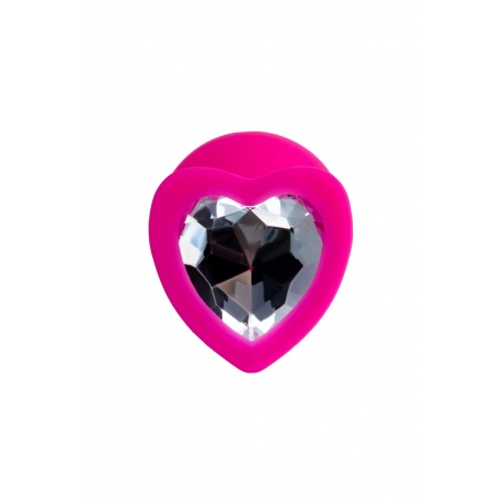 Анальная втулка ToDo by Toyfa Diamond Heart, силикон, розовая, 8 см, ? 3 см - фото 3