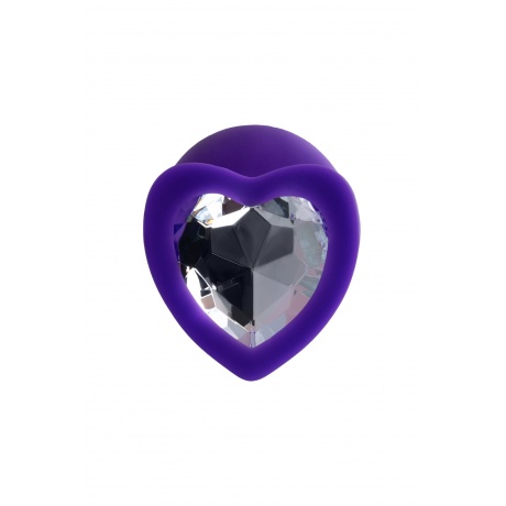 Анальная втулка ToDo by Toyfa Diamond Heart, силикон, фиолетовая, 8 см, ? 3 см - фото 3
