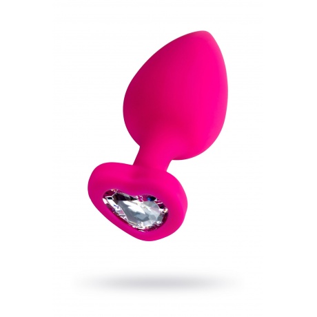 Анальная втулка ToDo by Toyfa Diamond Heart, силикон, розовая, 9,5 см, ? 4 см - фото 1