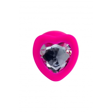 Анальная втулка ToDo by Toyfa Diamond Heart, силикон, розовая, 9,5 см, ? 4 см - фото 3