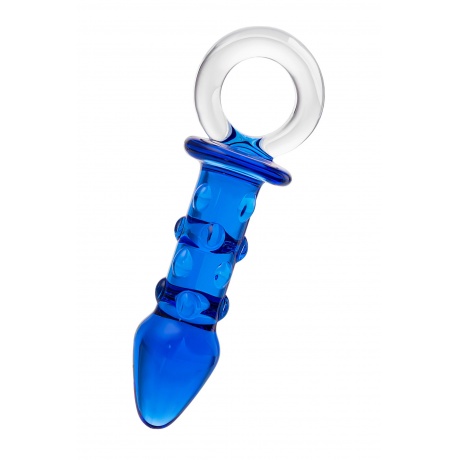 Анальная втулка Sexus Glass, стекло, синяя, 16 см, ? 3,5 см - фото 2