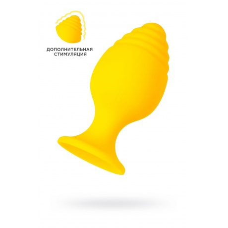 Анальная втулка ToDo by Toyfa Riffle, силикон, желтый, 7,5 см - фото 1