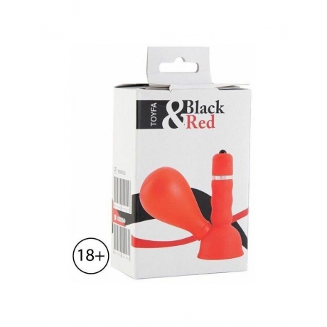 Вибромассажер для сосков Black &amp; Red by TOYFA с грушей, ABS пластик, красный, 8,2 см - фото 4