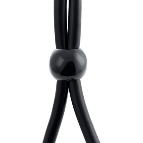 Лассо на пенис A-toys by TOYFA с двумя бусинами, силикон, черное, 19,5 см - фото 2