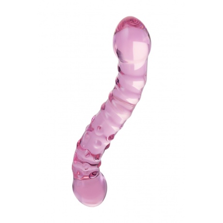 Двусторонний фаллоимитатор Sexus Glass, стекло, розовый, 20,5 см - фото 4