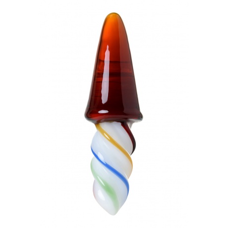 Двусторонний фаллоимитатор Sexus Glass, стекло, янтарно-разноцветный, 16 см - фото 2