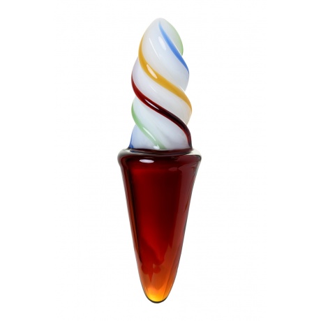 Двусторонний фаллоимитатор Sexus Glass, стекло, янтарно-разноцветный, 16 см - фото 3