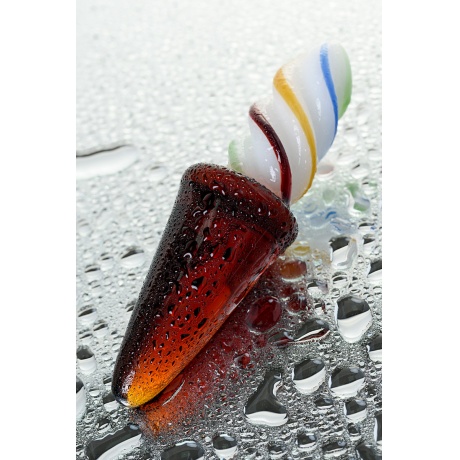Двусторонний фаллоимитатор Sexus Glass, стекло, янтарно-разноцветный, 16 см - фото 7