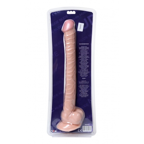 Реалистичный фаллоимитатор TOYFA RealStick Nude, PVC, телесный, 40 см - фото 9