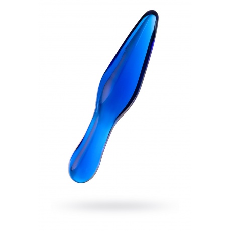Двусторонний фаллоимитатор Sexus Glass, стекло, синий, 17,5 см - фото 1