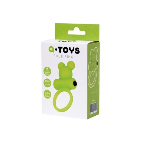 Виброкольцо на пенис A-Toys by TOYFA, силикон, зеленое, ? 3,1 см - фото 5