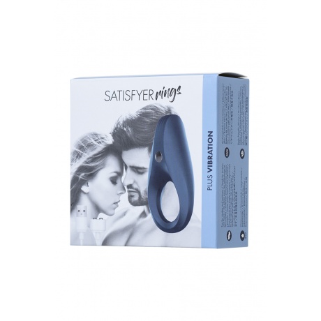 Эрекционное кольцо на пенис Satisfyer Rings, силикон, синий 7,5 см - фото 9