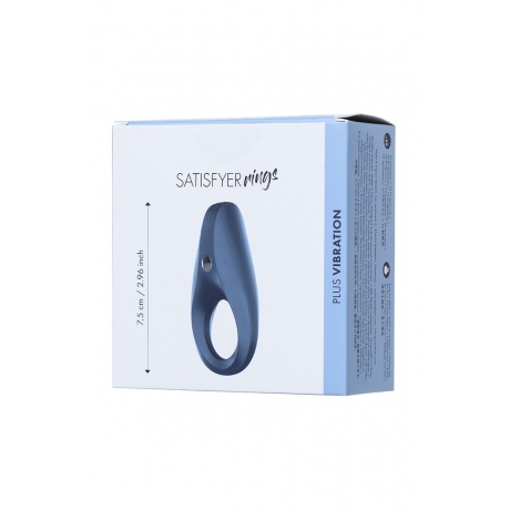 Эрекционное кольцо на пенис Satisfyer Rings, силикон, синий 7,5 см - фото 10