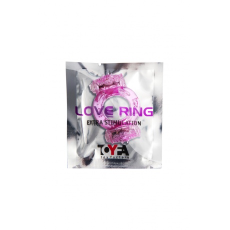 Эрекционное кольцо на пенис с двойной вибрацией, TOYFA, TPE, розовый - фото 2