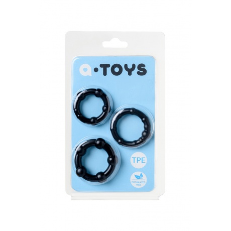 Набор колец TOYFA A-toys, TPE, Черные, ? 3,5/3/2 см - фото 5