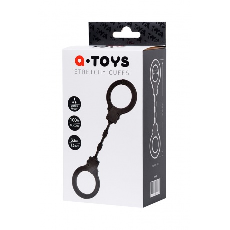 Силиконовые наручники A-Toys by TOYFA, силикон, черные, 33 см - фото 4