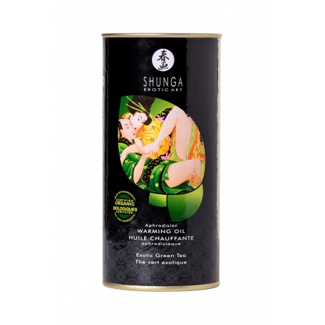 Масло для массажа Shunga Organic Exotic Green Tea, разогревающее, с ароматом зелёного чая, 100 мл - фото 6