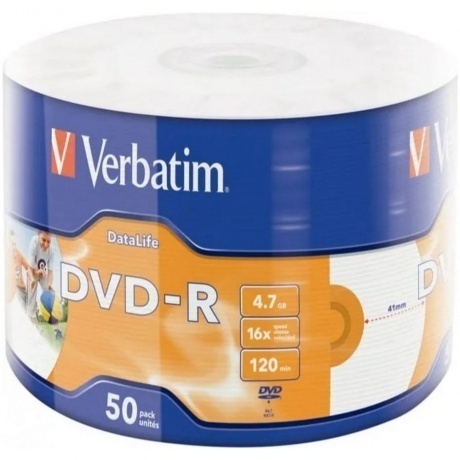 

Диск DVD-R Verbatim 4.7Gb 16x bulk (50шт) Printable (43793)