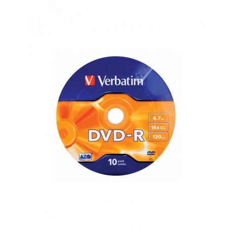 Диск DVD-R Verbatim 4.7Gb 16x bulk (10шт) (43729) - фото 1