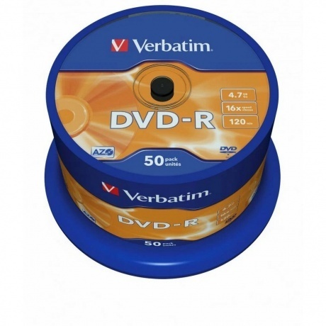 

Диск DVD-R Verbatim 4.7Gb 16x Cake Box (50шт) (43548)