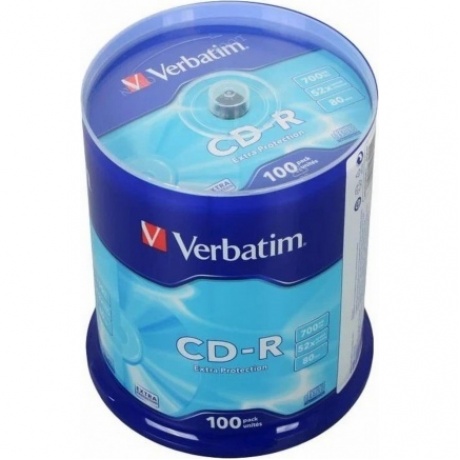 Диск CD-R Verbatim 700Mb 52x Cake Box (100шт) (43411) - фото 2