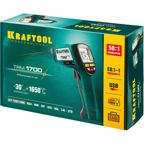 Пирометр инфракрасный Kraftool TRM-1700 45701-1650, 30° +1650°С - фото 11