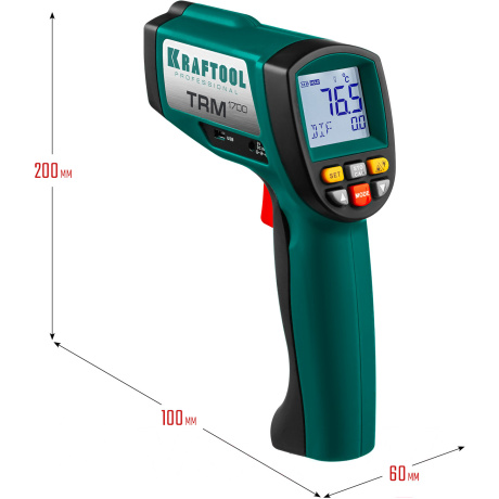 Пирометр инфракрасный Kraftool TRM-1700 45701-1650, 30° +1650°С - фото 12