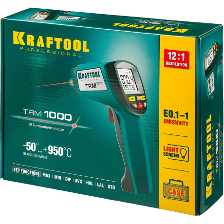 Пирометр инфракрасный Kraftool TRM-1000 45703-950, 50° +950°С - фото 11