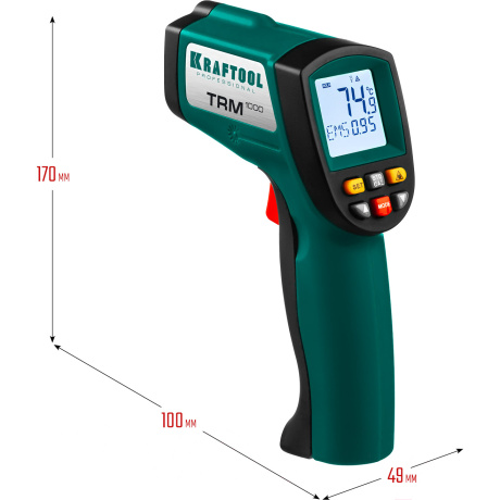 Пирометр инфракрасный Kraftool TRM-1000 45703-950, 50° +950°С - фото 12