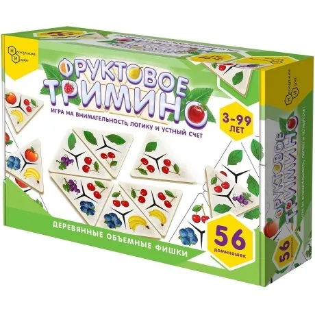 Настольная игра Нескучные игры "Фруктовое тримино" (треугольное ...