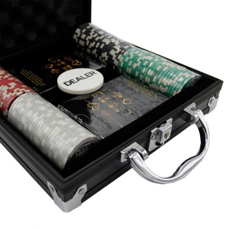 Набор из 100 фишек Фабрика Покера с номиналом для покера в кейсе (цвет в ассорт.) арт.CPPS100B - фото 3