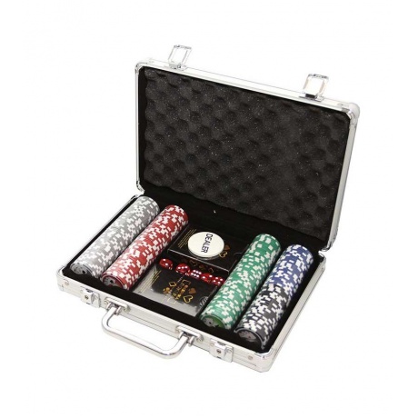 Набор из 200 фишек Фабрика Покера для покера с номиналом в кейсе (цвет в ассорт.) арт.CPPS200B - фото 1