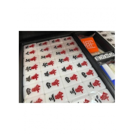 Маджонг в кожанном кейсе (синие фишки) - фото 2