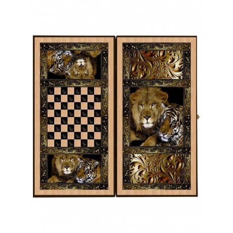 Нарды + шашки "Сирия Львы" средние - фото 4