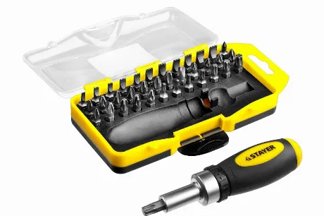 Отвертка с набором бит Stayer 2557-H38
