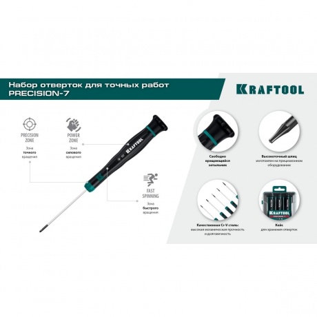 Набор отверток Kraftool Precision 7, 7 предм. (25686) - фото 11