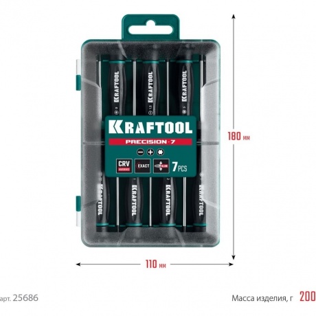 Набор отверток Kraftool Precision 7, 7 предм. (25686) - фото 9