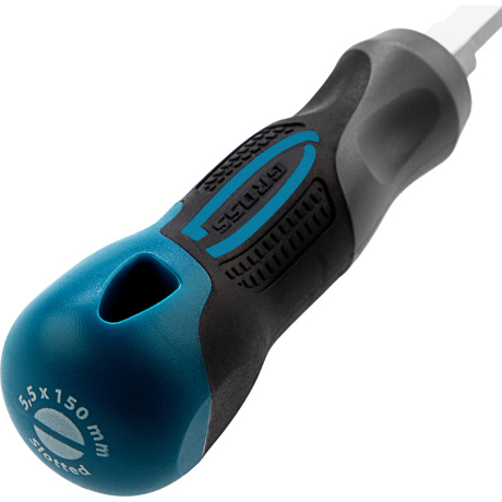 Отвертка GROSS 12112, SL5,5x150 мм, S2, 3к рукоятка - фото 4